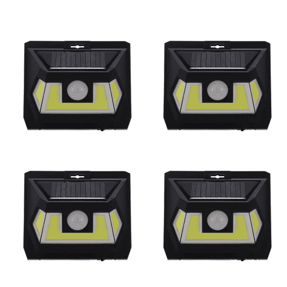 Set 4 x Lampi LED COB solara LF 1622 cu senzor de miscare - - Roveli