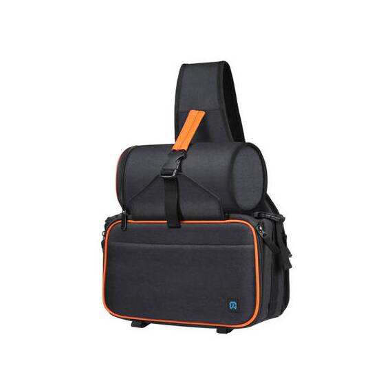 Geanta de umar Puluz impermeabila cu husa detasabila pentru obiectiv pentru camera video sport si accesorii, Negru PU5014B - - Roveli