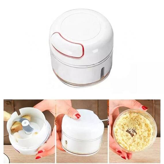Mini tocator manual cu maner si snur, pentru legume si fructe - 5- Roveli