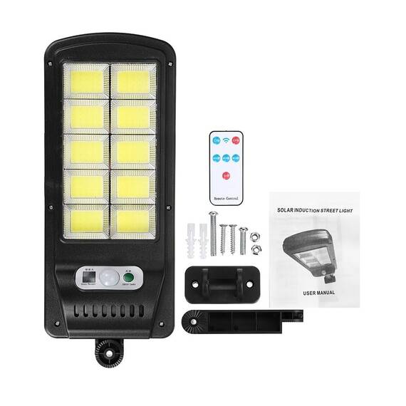Lampa solara LED cu suport prindere, telecomanda, 100W - 4- Roveli