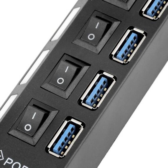 Hub 7 porturi USB 2.0, LED control - 2- Roveli