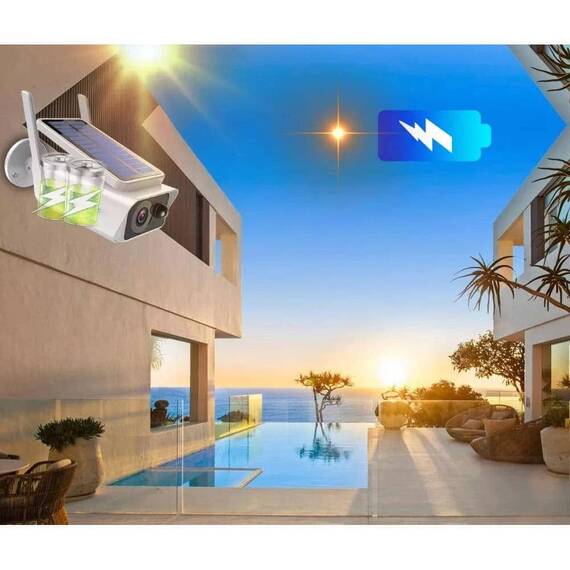 Camera de supraveghere cu panou solar, acumulatori, 2MP - 6- Roveli