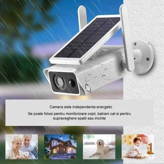 Camera de supraveghere cu panou solar, acumulatori, 2MP - 9- Roveli