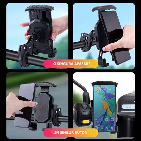 Suport telefon pentru bicicleta Q1053, rotire 360 grade - 3- Roveli