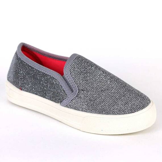 Espadrile de copii cu sclipici, comode si usoare A1-GREY, Culoare (12): Argintiu, Alb, Marime (12): 34 - - Roveli