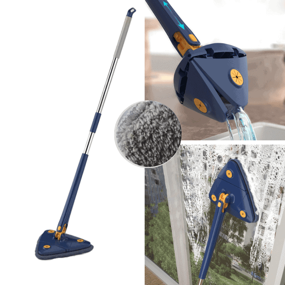 Mop inovativ, reglabil, rotire 360, albastru - 2- Roveli