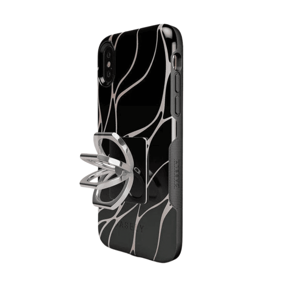 Suport tip inel pentru telefon, metalic, negru - 6- Roveli