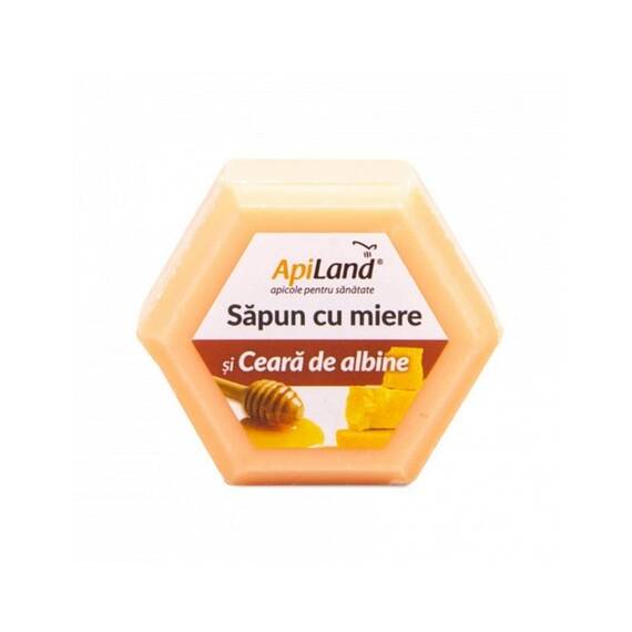 Sapun Natural cu Miere si Ceara de Albine 100 g ApiLand - - Roveli