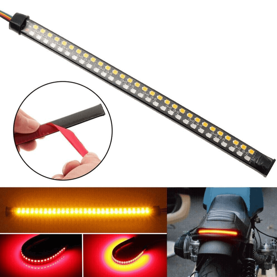 Banda LED auto/moto, 20cm, semnalizare, 12V, lumina rosie/galbena - 3- Roveli