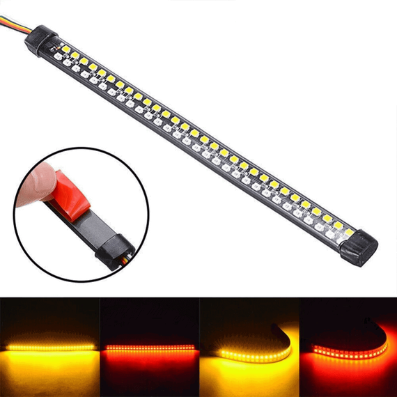 Banda LED auto/moto, 20cm, semnalizare, 12V, lumina rosie/galbena - 4- Roveli