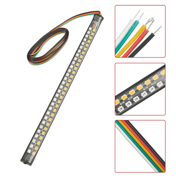 Banda LED auto/moto, 20cm, semnalizare, 12V, lumina rosie/galbena - 6- Roveli