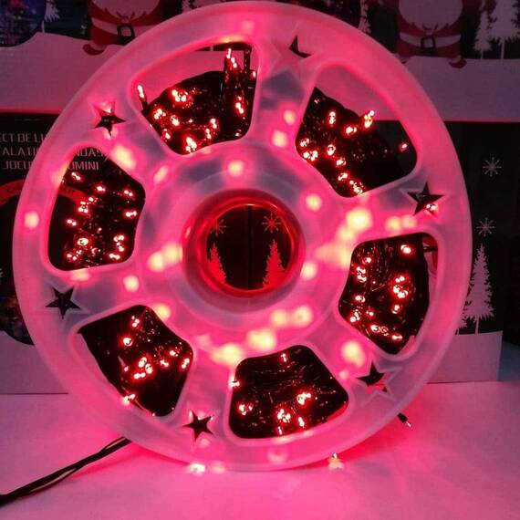 Instalatie liniara pom de Craciun, 500 LED, 50m, rosu, rola - 5- Roveli