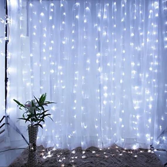 Instalatie tip perdea luminoasa, 400LED, 3x3m, diverse culori - 3- Roveli