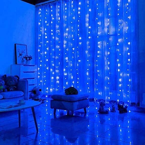 Instalatie tip perdea luminoasa, 400LED, 3x3m, diverse culori - 9- Roveli