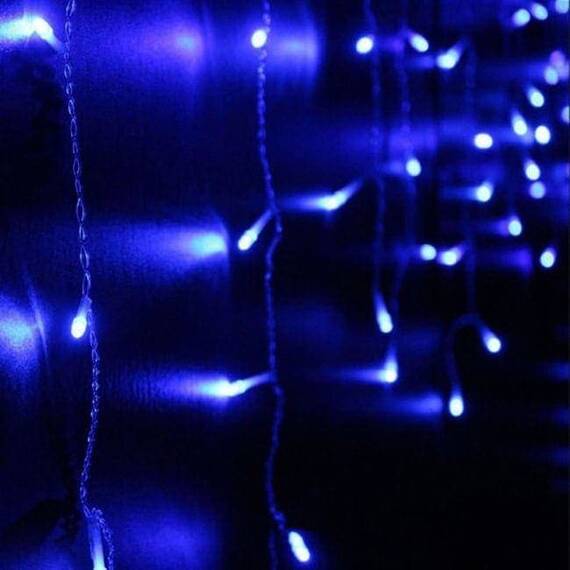 Instalatie perdea luminoasa, 120LED, 4m, albastru, consum redus - 6- Roveli