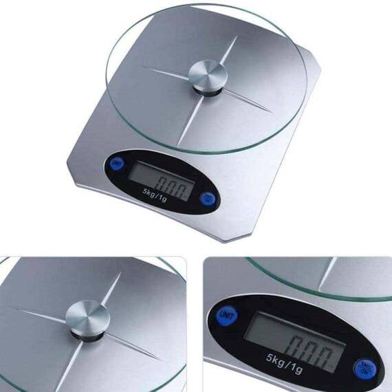 Cantar digital de bucatarie, afisaj LCD, E011 (maxim 5kg) - - Roveli