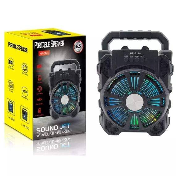 Boxa portabila cu lumini LED HF2170, 15W PMPO, Bluetooth - 8- Roveli