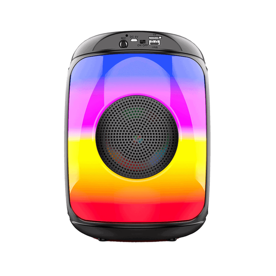 Boxa portabila cu microfon ZQS1438, 30W PMPO, BT, lumini LED - - Roveli