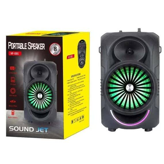 Boxa portabila cu Bluetooth HF881, 30W PMPO, lumini multicolore in timp cu ritmul - 6- Roveli