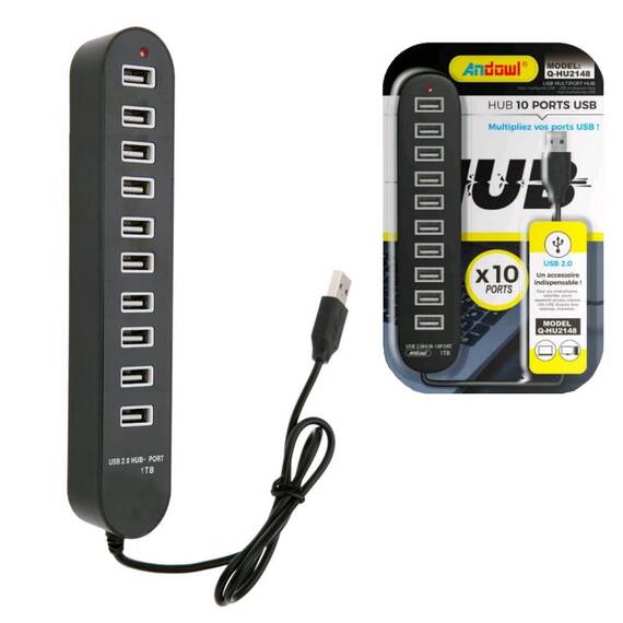 Hub USB cu10 porturi de iesire, HU2148, LED - 6- Roveli