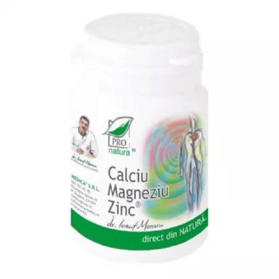 Calciu Magneziu Zinc 60 capsule Pro Natura - - Roveli