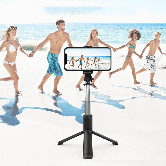 Selfie stick reglabil cu telecomanda Q01, trepied - 7- Roveli