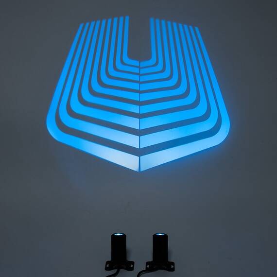 Set 2 lampi laterale pentru motocicleta, Efect Angel Wings, albastru, M2 - 8- Roveli