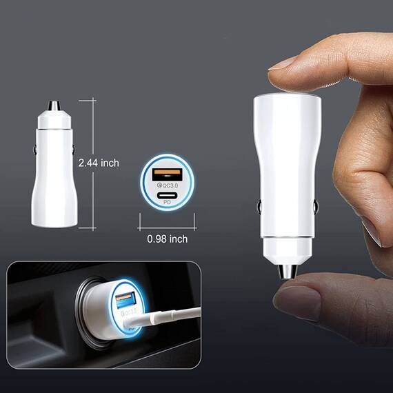 Adaptor universal auto cu 2 USB, LED, 38W - 2- Roveli