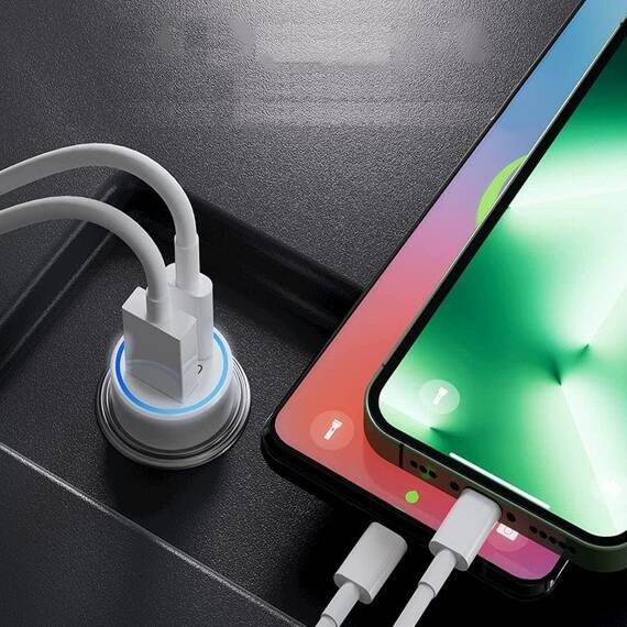 Adaptor universal auto cu 2 USB, LED, 38W - 7- Roveli