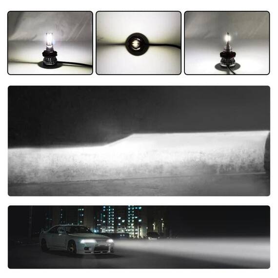 Set 2 becuri auto LED H11, 11000 lumeni, 110W per set, 6000K - Alb - 4- Roveli