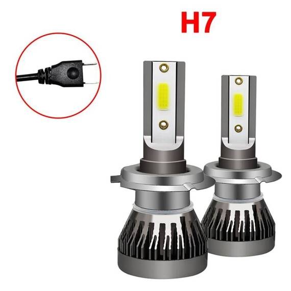 Set 2 Becuri auto H7 LED, 80W/set, F2 COB - - Roveli