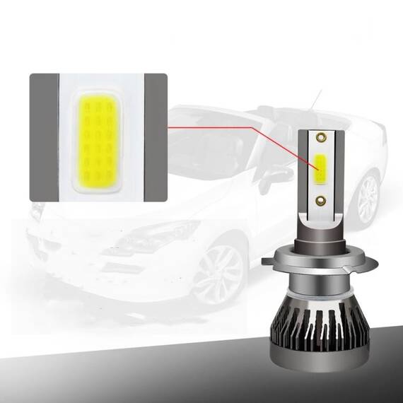 Set 2 Becuri auto H7 LED, 80W/set, F2 COB - 7- Roveli