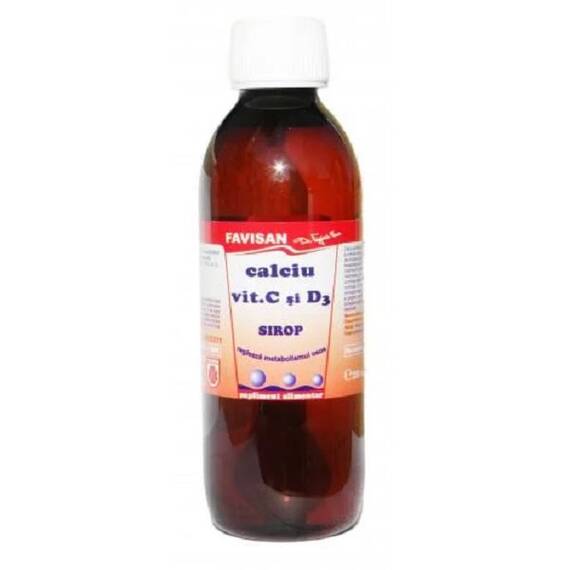 Sirop Calciu Vitamina C si D3 250 ml Favisan - - Roveli