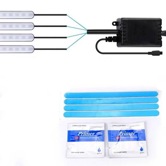 Set 4 Benzi LED RGB auto F11, functie sonora, 16.2 cm - 5- Roveli