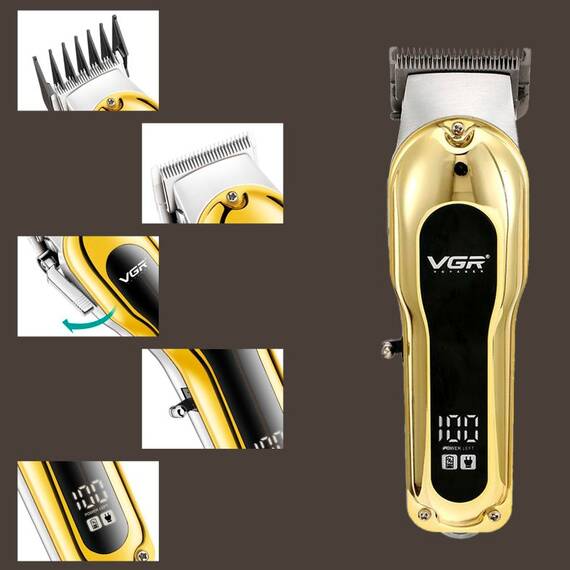 Aparat de tuns profesional V680, lame inox, 5W, accesorii incluse - 2- Roveli
