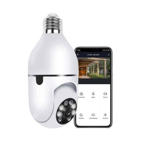 Camera supraveghere cu soclu E27, FullHD, 2MP, vedere nocturna - - Roveli