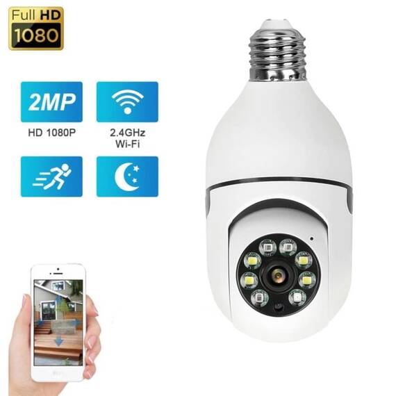 Camera supraveghere cu soclu E27, FullHD, 2MP, vedere nocturna - 3- Roveli