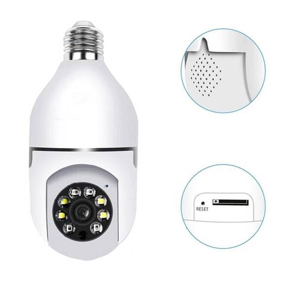 Camera supraveghere cu soclu E27, FullHD, 2MP, vedere nocturna - 4- Roveli