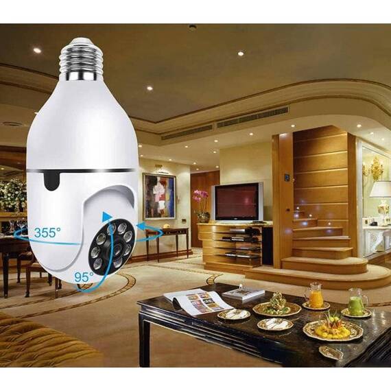 Camera supraveghere cu soclu E27, FullHD, 2MP, vedere nocturna - 6- Roveli