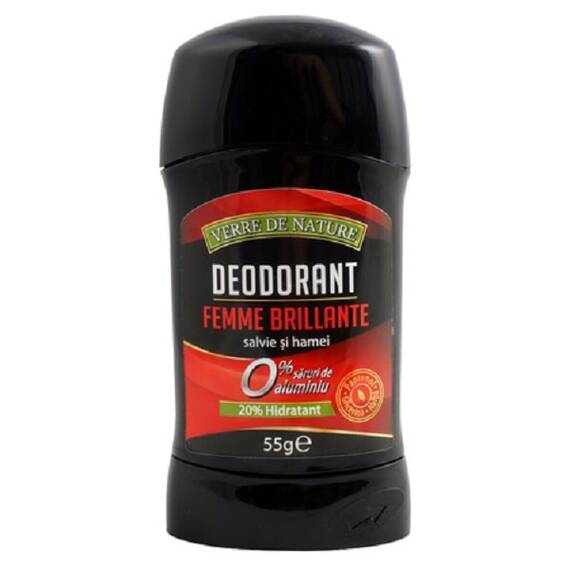 Deodorant Stick Femme Brillante cu Salvie si Hamei 55 g Verre de Nature - - Roveli