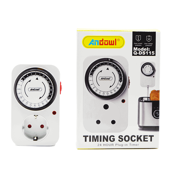 Adaptor priza programabila mecanic DS115, 16A - - Roveli