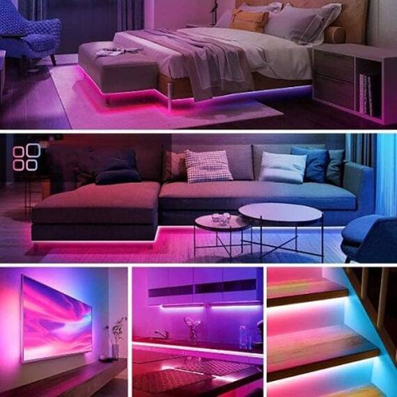 Banda LED DT30, telecomanda, LED RGB, 3m - 6- Roveli