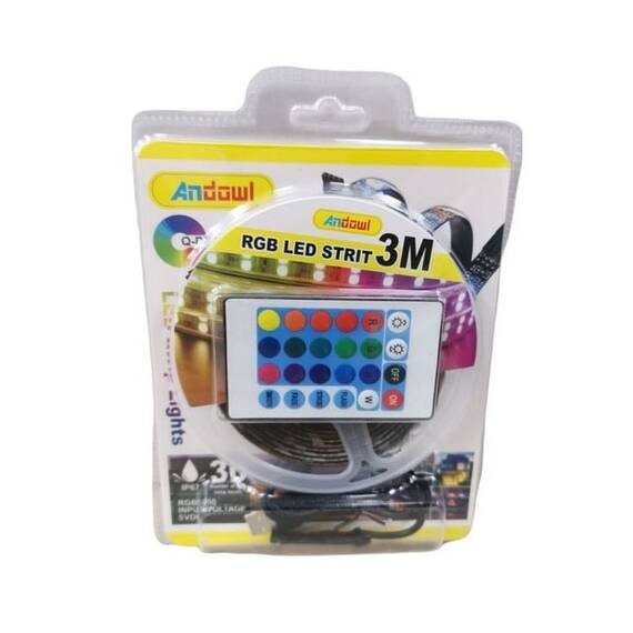 Banda LED DT30, telecomanda, LED RGB, 3m - 9- Roveli