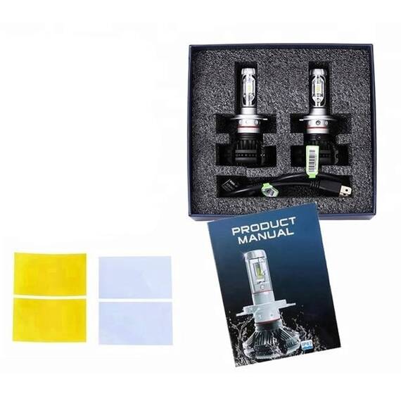 Set 2 Becuri auto LED H4, X3, 50W, 2 faze, filtre culoare - 4- Roveli