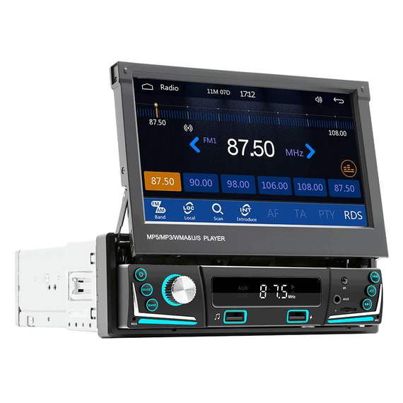 MP5 Player retractabil manual 1DIN, TFT 7 inch, telecomanda, 12V - - Roveli