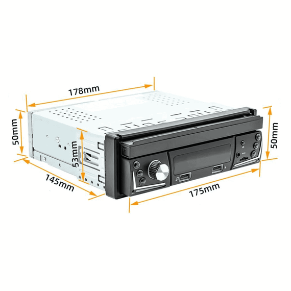 MP5 Player retractabil manual 1DIN, TFT 7 inch, telecomanda, 12V - 10- Roveli