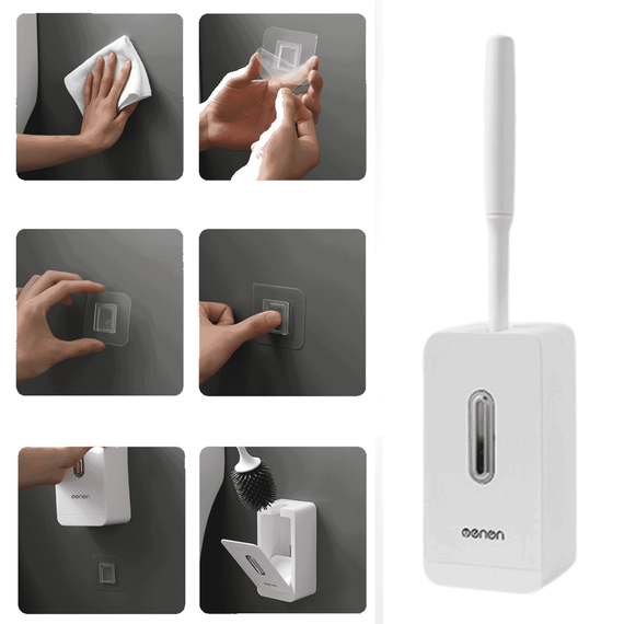 Perie din silicon pentru toaleta cu suport de perete, 38.5cm - 5- Roveli