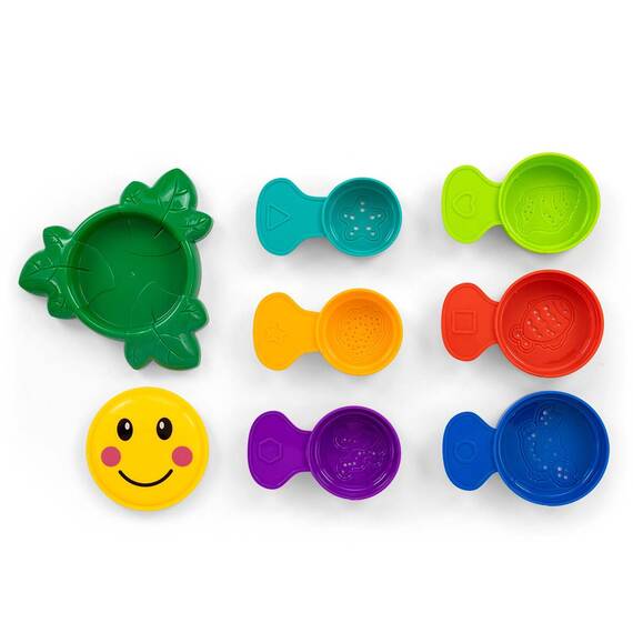 Jucarie de baie cu 6 cupe colorate, Stacking Flower - - Roveli