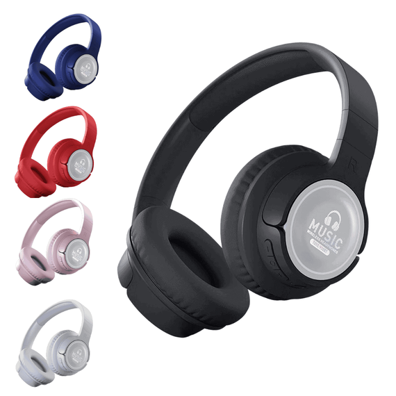 Casti wireless B455, Bluetooth, LED RGB, cablu USB, slot SD - - Roveli