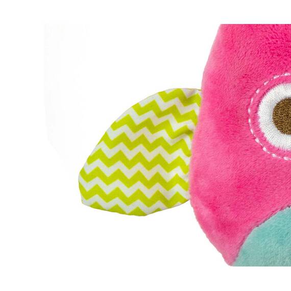 Jucarie din plus pentru agatat, cu clopotel, Happy Owl Pink - 2- Roveli